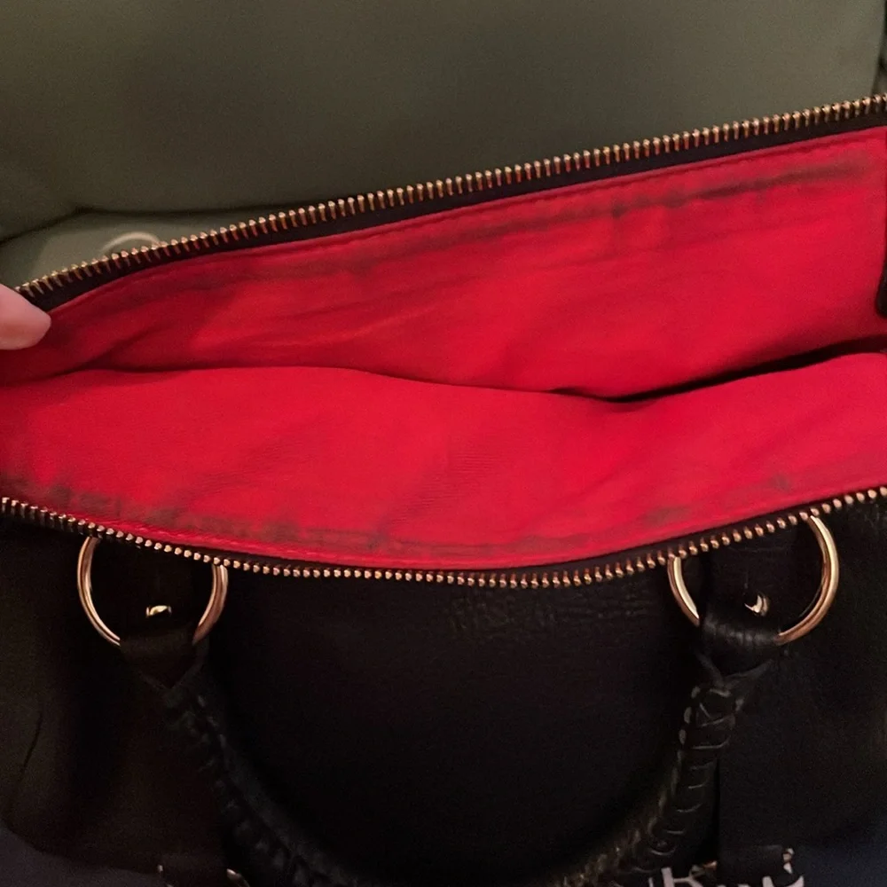 Dooney&bourke Navy Blue Pebbled Leather Florentine  Tassel Satchel 🔺FIRM🔺 - Picture 14 of 16